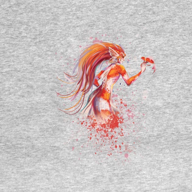 Koi Mermaid - Orange Splatter by KPrimeArt